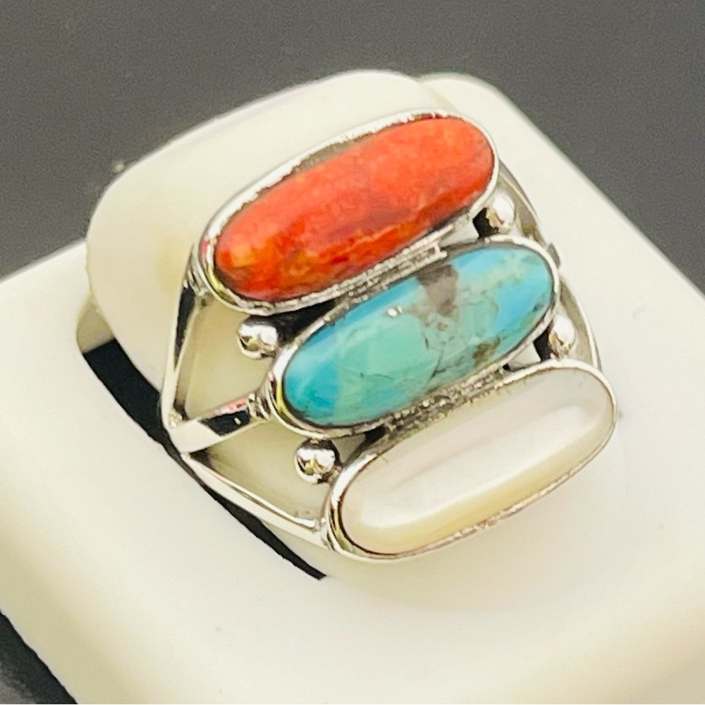 Solid 925 Silver Size 8 Large Cocktail Ring - image 2